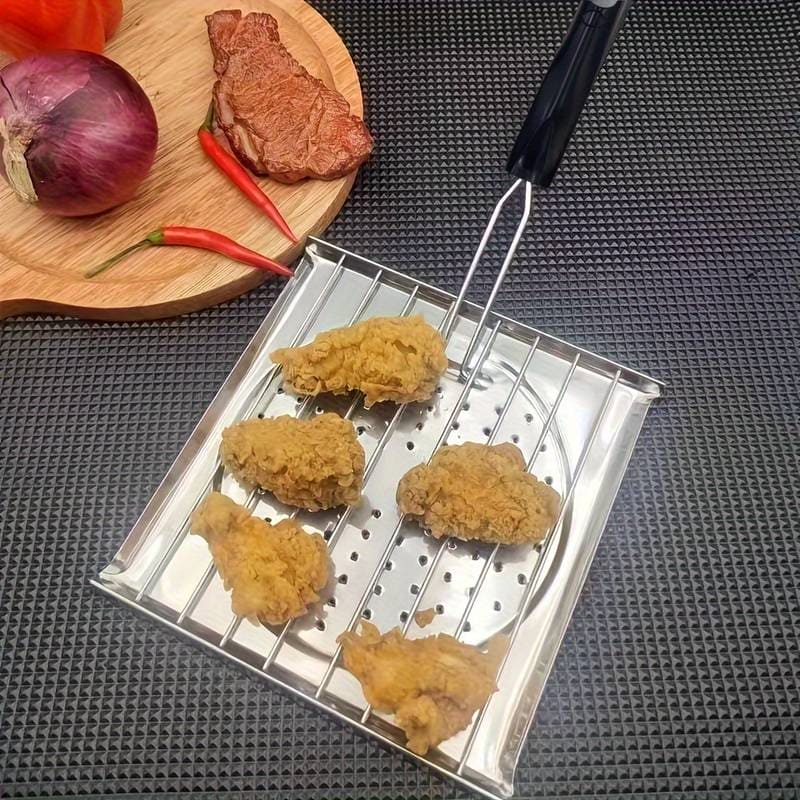 Foldable Grill Basket, Stove Top Toaster Rack, Stainless Steel Grilling Pan, Square Heat Resistant Tray, Flat Griddle Plate Tray, Camping Cookware, Kitchen Stove Top Toaster Foldable Grill Basket, Stove Top Toaster Rack, Stainless Steel Grilling Pan, Square Heat Resistant Tray, Flat Griddle Plate Tray, Camping Cookware, Kitchen Stove Top Toaster